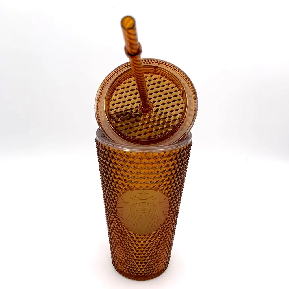 NEW Starbucks 50th Anniversary Grande Brown Gold Studded Tumbler Cold Cup Summer